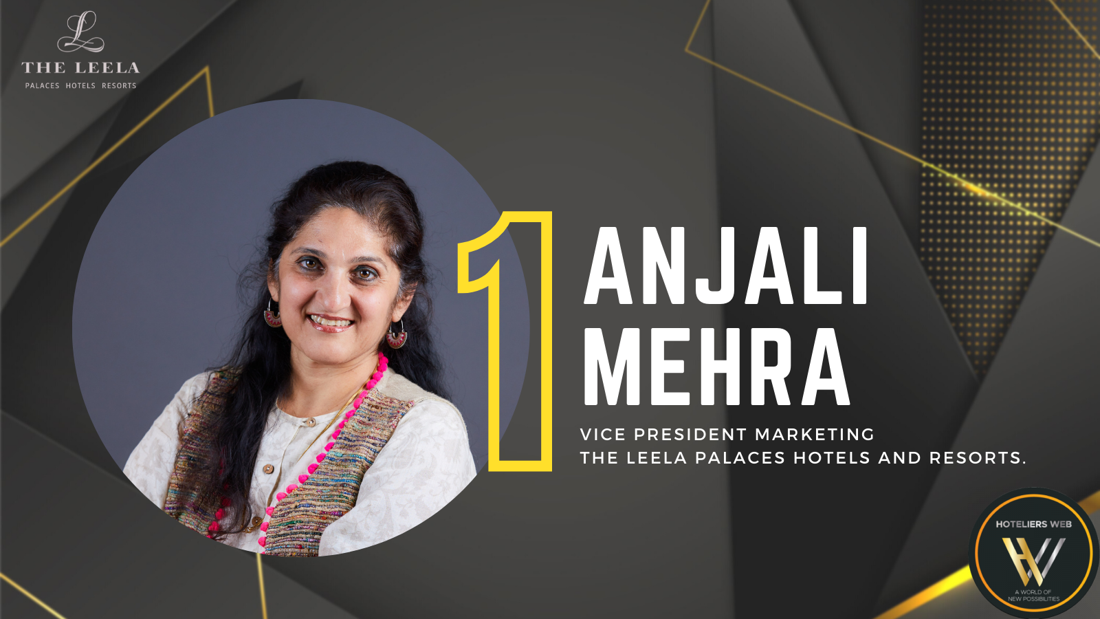 Anjali Mehra – Ranked 1 on Power 25 Marketing & PR 2021 by Hoteliers Web