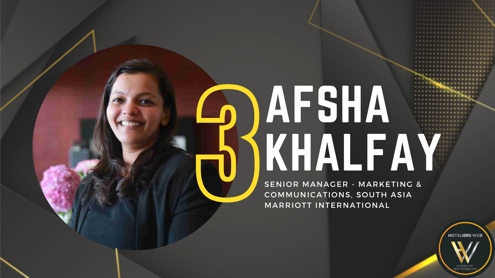Afsha Khalfay – Ranked 3 on Power 25 Marketing & PR 2021 by Hoteliers Web